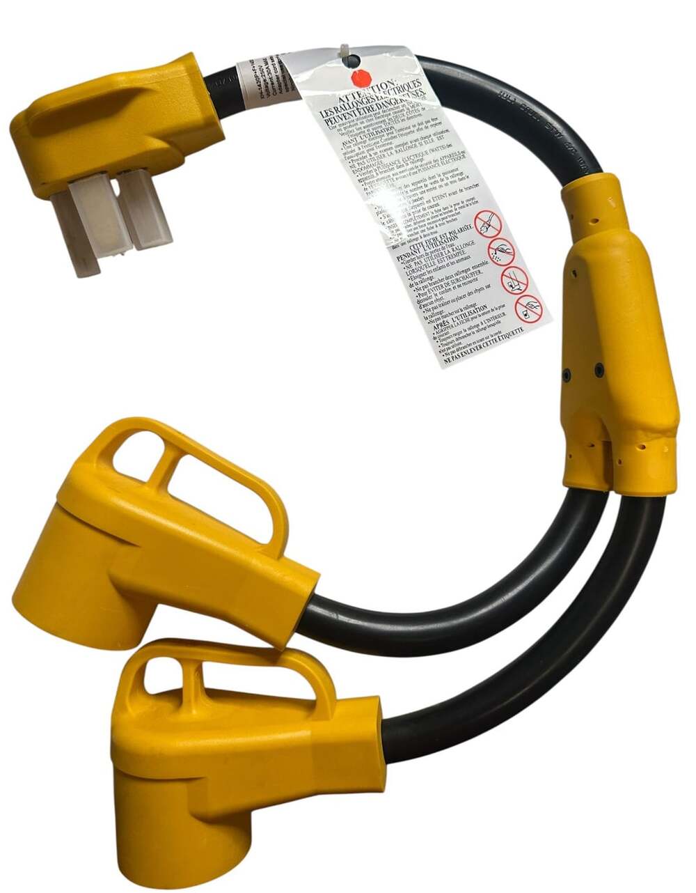 Mecmo 4 Prong NEMA Power Cord Y Adapter Max 30 Amp Shared